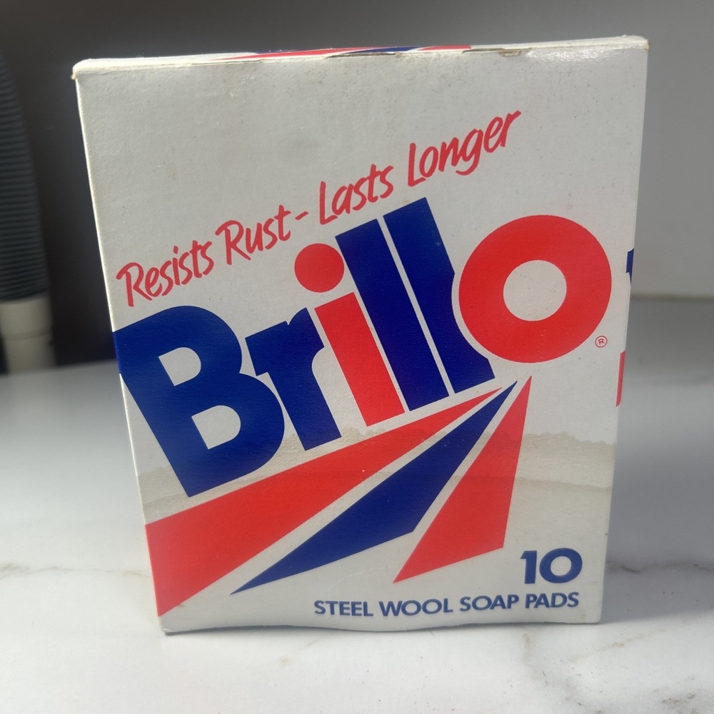 Vintage 1970s Brillo Steel Wool‎ Soap 9 Pads Graphics Prop